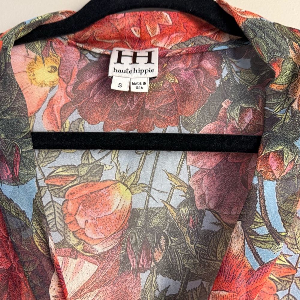 Haute Hippie Silk Sheer Floral Blouse - Picture 3 of 11